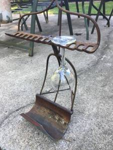 Wine holder made of old rakes